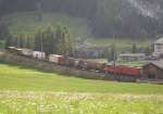 E-Loks/159511/ge-66-703-st-moritz-mit Ge 6/6 703 'St. Moritz' mit einem Lokalgterzug im Sommer 2010 bei Bergn.