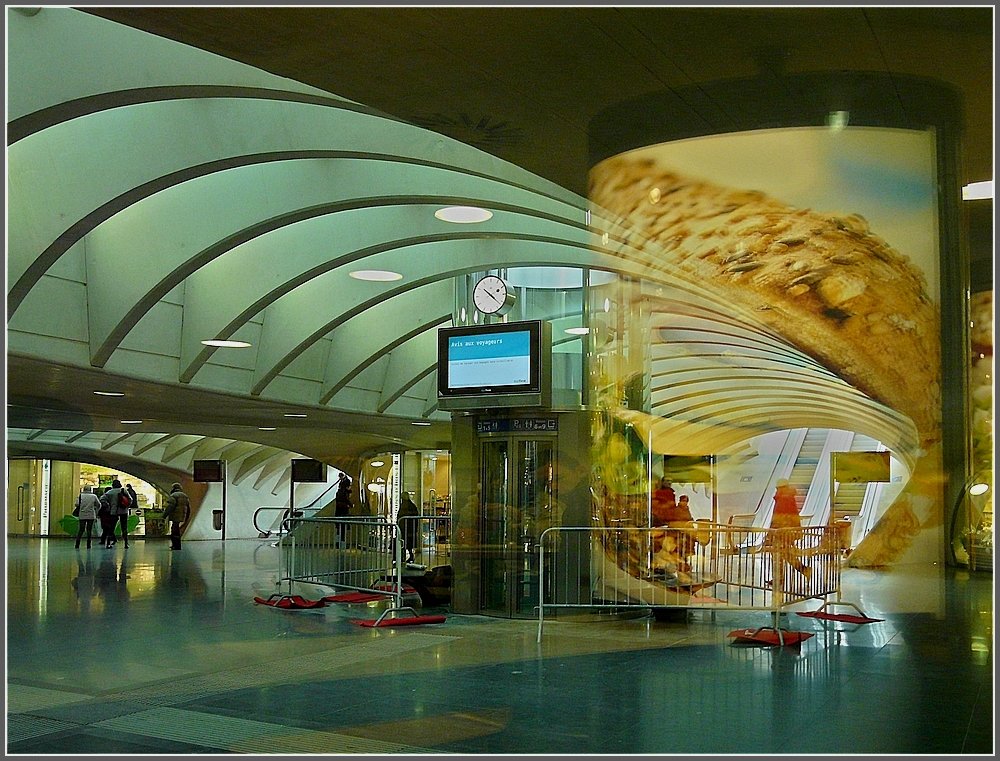 Transparente Einkaufspassage im Bahnhof Li�ge Guillemins. 16.01.10 (Jeanny)