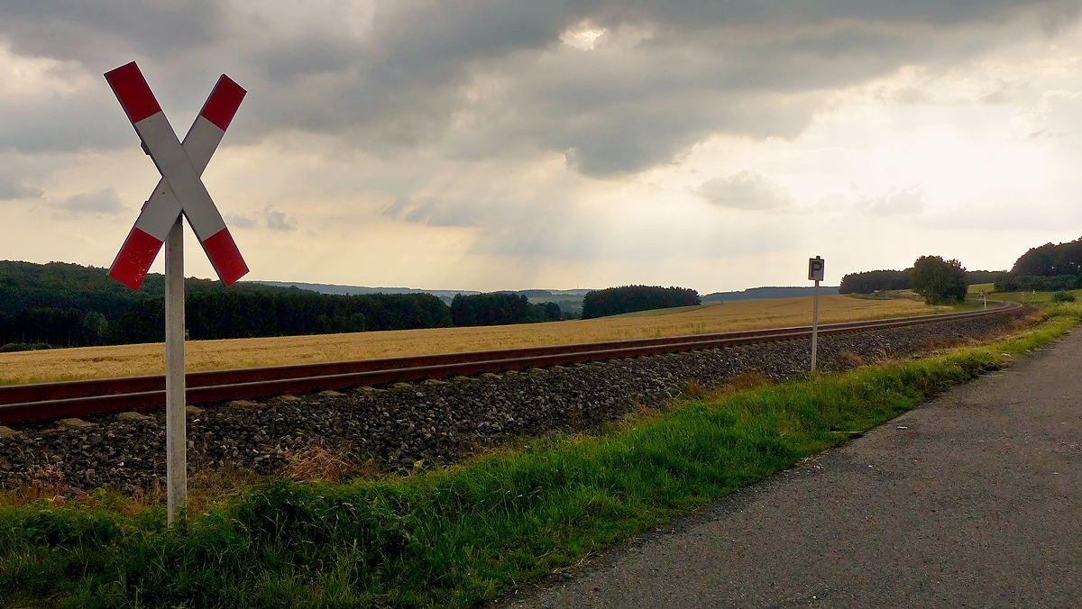 . Die Oberwesterwaldbahn zwischen Hachenburg und Ingelbach leider ohne Zug, daf�r aber mit Bombenstimmung. 27.06.2015 (Jeanny)