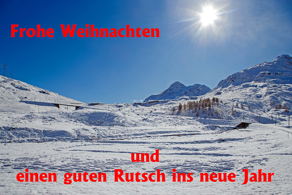 
Meine besten Weihnachtswüsche an alle.........

Zum Bild:
Am 04.11.2019 aus RhB Regionalzug (von Tirano nach St. Moritz) zwischen Ospizio Bernina und Bernina Lagalb heraus fotografiert, ein letzter Blick hinauf.
