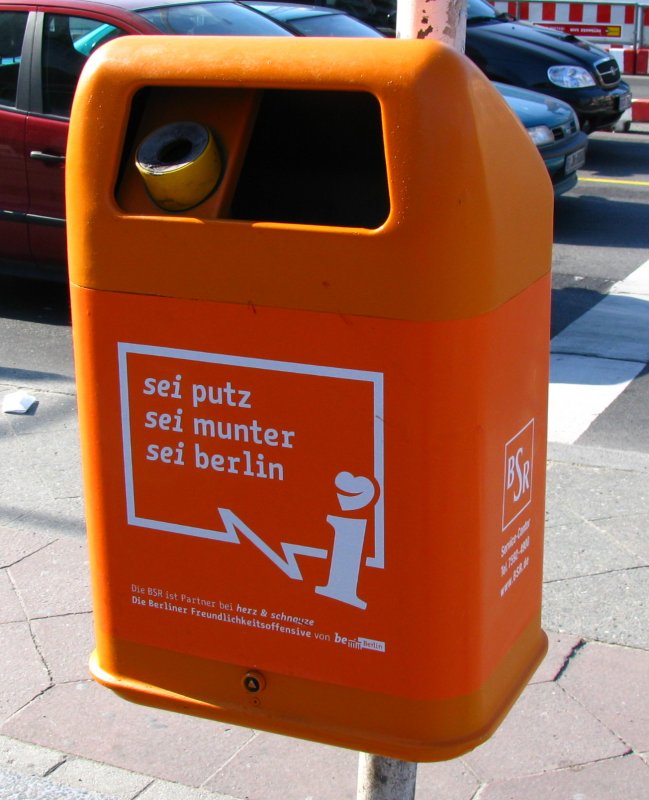 Serie Berliner M�lleimer III: sei putz - sei munter - sei berlin. - 2.April 2009