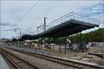 Die Überdachung des im Bau befindlichen neuen Bahnsteigs in Ettelbrück. 28.07.2020

