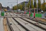 Impressionen der Stra�enbahnbaustelle auf dem Plateau du Kirchberg.