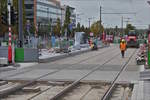 Impressionen der Stra�enbahnbaustelle auf dem Plateau du Kirchberg.