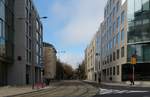 Blick nahe der Haltestelle Hamilius am Boulevard Royal in Luxemburg Stadt durch die Avenue Emile Reuter in Richtung Stäreplaz, hier wird ab dem 13.12.2020 die Straßenbahn verkehren.