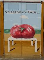 Nicht allt�gliche Strandkorbverzierung in Blankenberge.