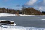   Eine winterliche Impression am Elkenrother Weiher, hier am 31.02.2015.