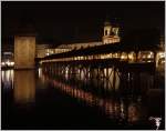 Abend's an der Kapellbrücke von Luzern.