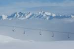 Blick auf die ausnahmsweise nebelumh�llten Walliseralpen.